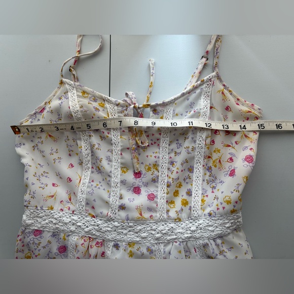 Jessica Simpson Spring Summer Floral Spaghetti Strap Dress Medium Cottagecore - Picture 7 of 8